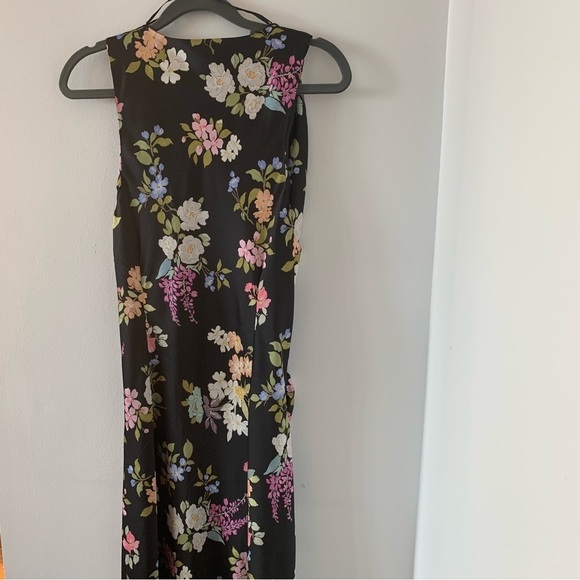 Zara Gathered Floral Print Midi Dress Event Wedding Guest Spring Size XL - Picture 14 of 16